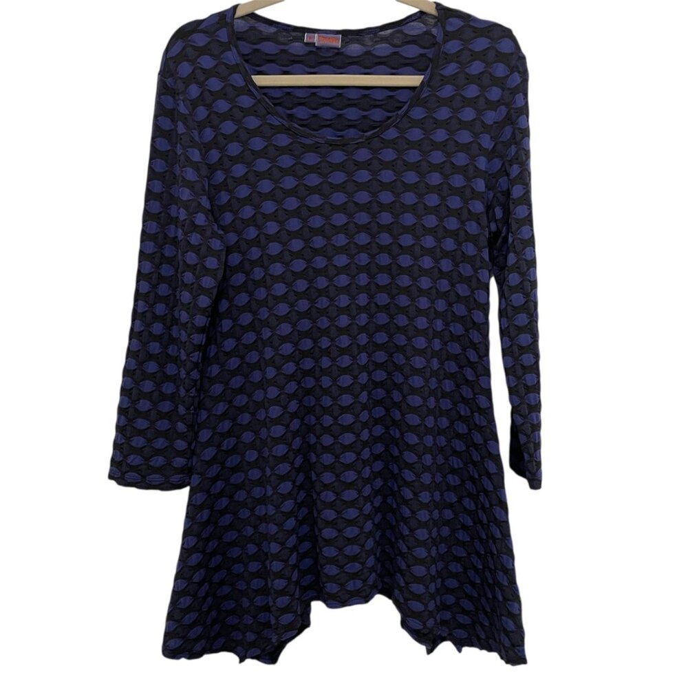 Tianello Tunic Top Womens M‎ Made in USA Textured Knit